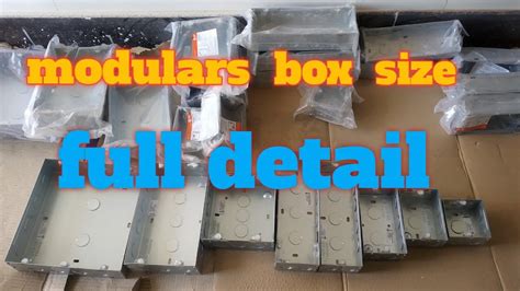 electrical modular box sizes list|module box size list.